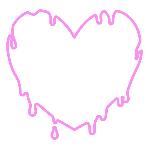 Pink heart with dripping icing PNG Design