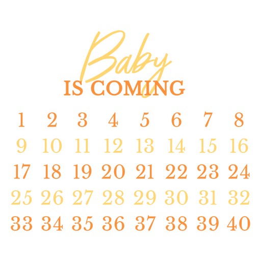 Baby is coming calendar PNG Design