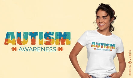 Autismus-Bewusstseinspuzzlezeichen-T-Shirt Entwurf