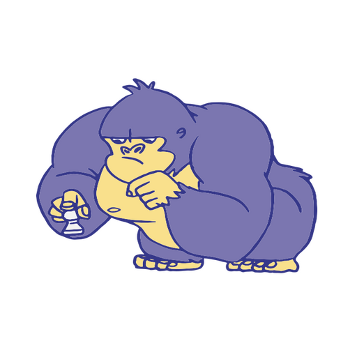 Cartoon gorilla holding a glass of water PNG Design