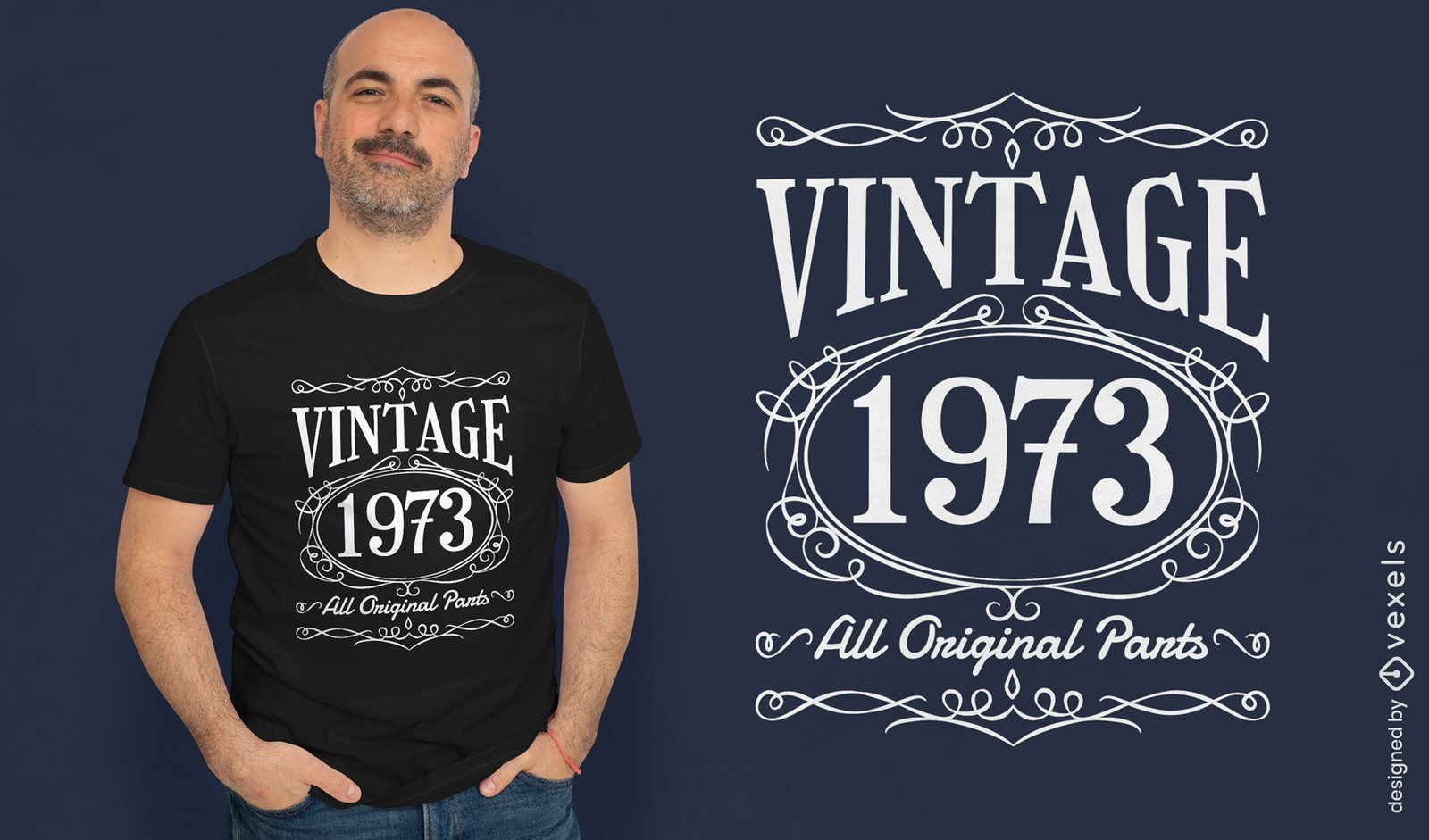 Design de camiseta vintage de aniversário de 1973