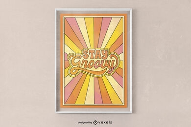 Hippie 60s retro colorful poster design