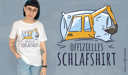 Sleping construction bagger t-shirt design
