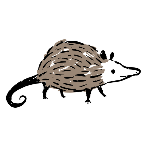 Ilustração de um gambá feliz Desenho PNG