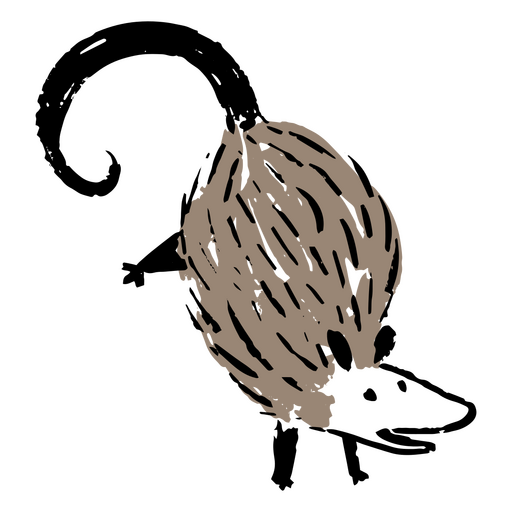 Desenho de um gambá saltando Desenho PNG
