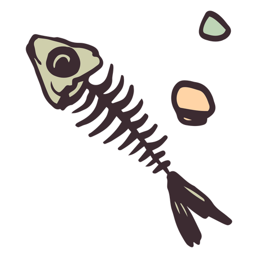 Fish skeleton trash PNG Design