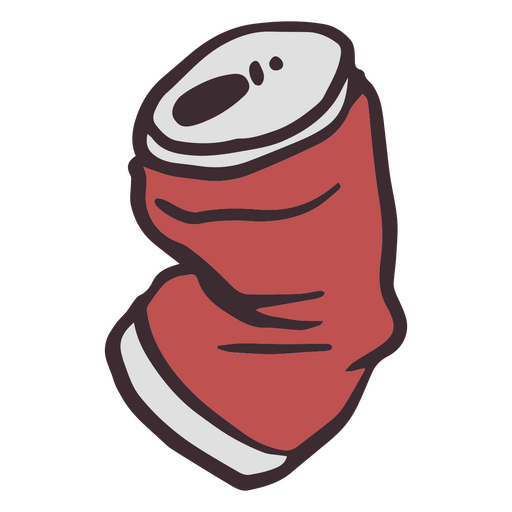 Lata de refrigerante com manga vermelha Desenho PNG