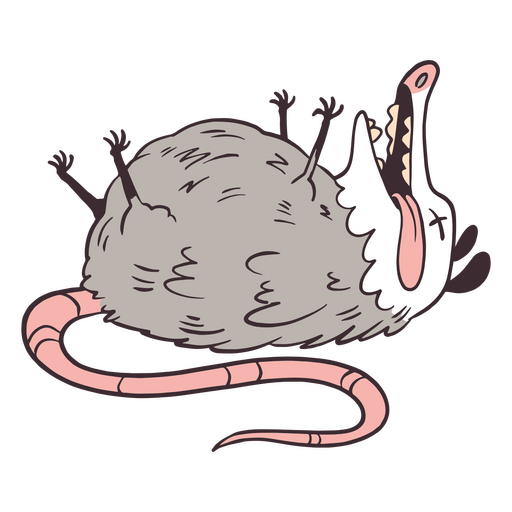 Cartoon Opossum With Its Mouth Open Png And Svg Design For T Shirts 6325