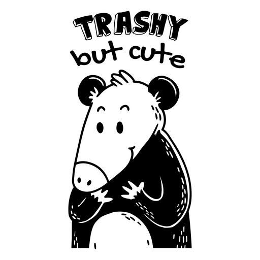 Trashiger, aber süßer Opossum-Cartoon PNG-Design