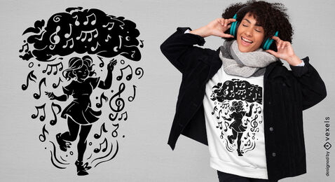 Music rain dance t-shirt design