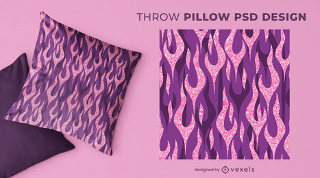 Diseño de almohada de tiro de llamas de brillo rosa