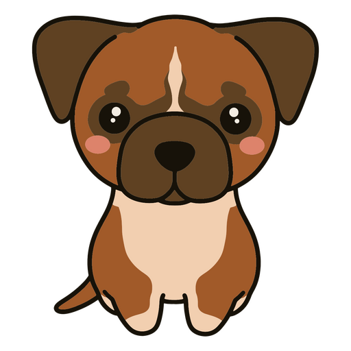 Kleiner brauner und weißer Hund sitzt PNG-Design