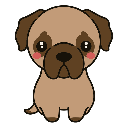 Perro pug de dibujos animados kawaii Diseño PNG