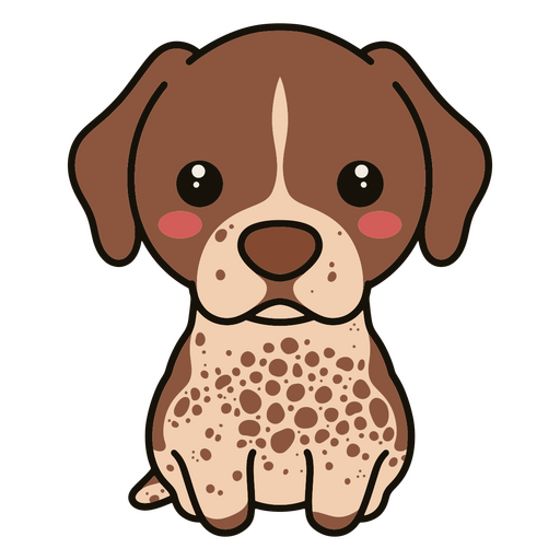 Cartoon brauner und weißer Hund sitzt PNG-Design