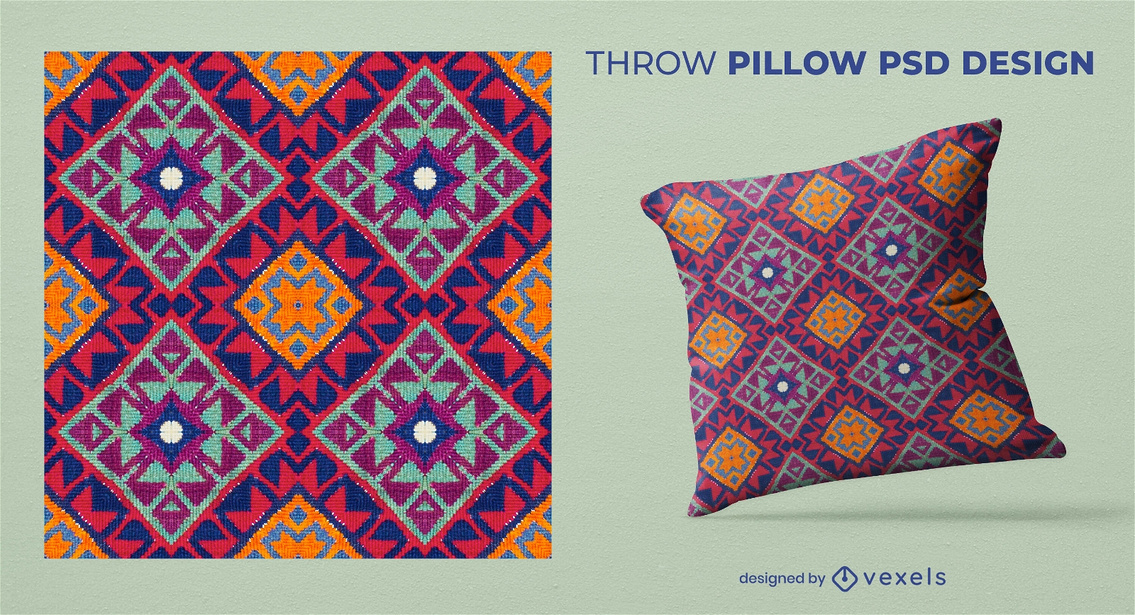 Diseño de almohada de tiro de patrón tribal africano
