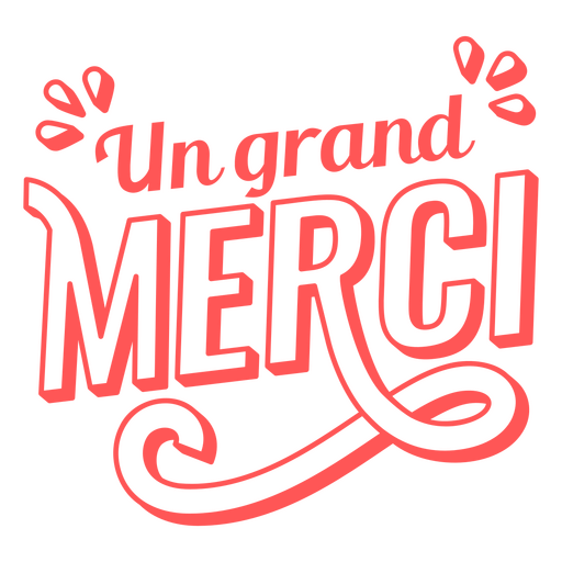 Die Worte ?un grand merci? in roter Schrift PNG-Design