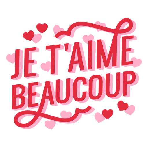 Valentine's day - je t'aime beaucoup PNG Design