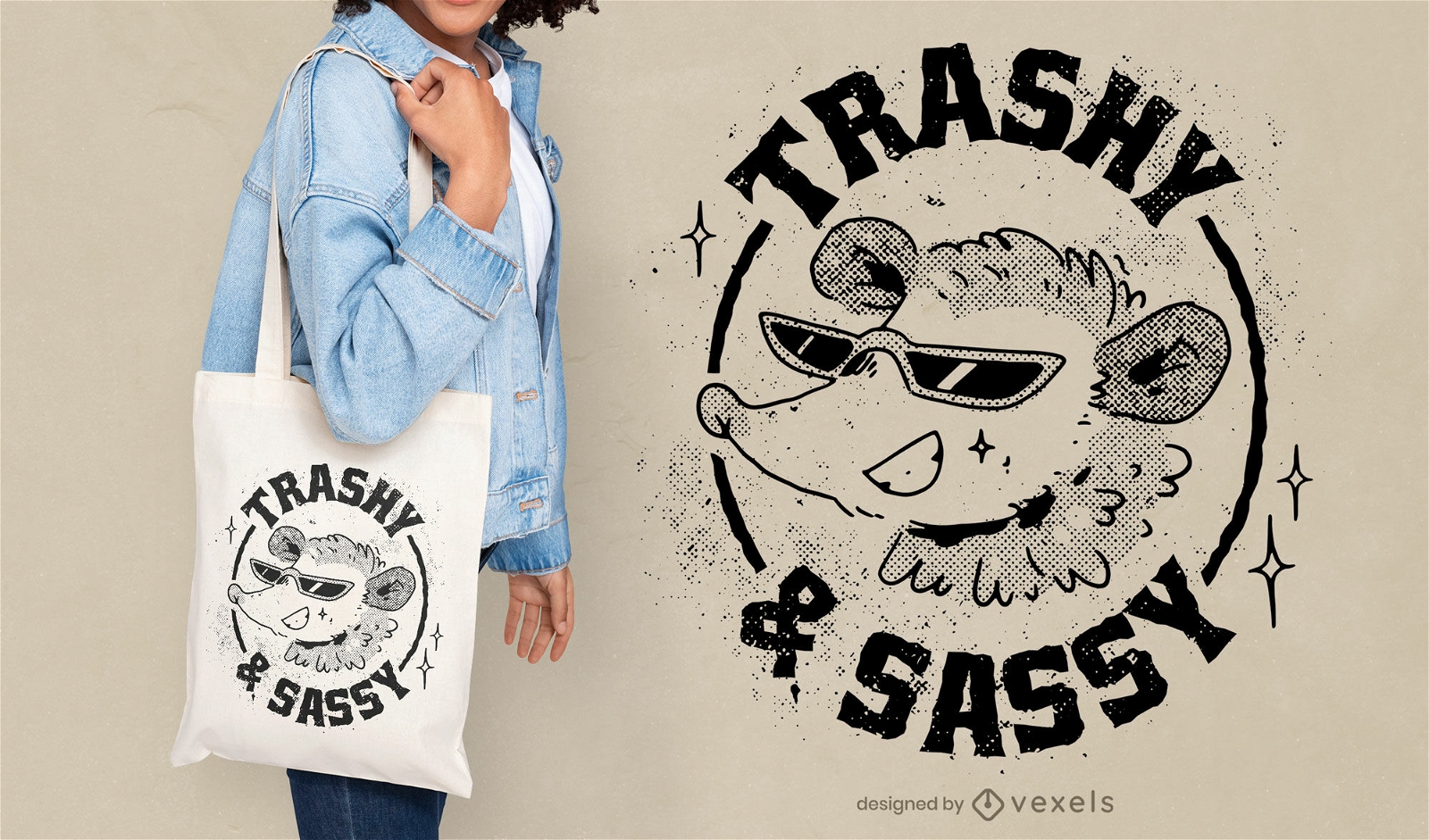 Possum with sunglasses tote bag design