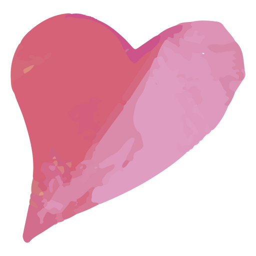 Acuarela dividida de corazón rosa Diseño PNG