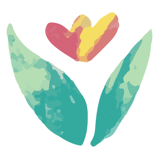 Tulipán acuarela con un corazón en el medio Diseño PNG