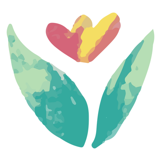 Watercolor tulip with a heart in the middle PNG Design