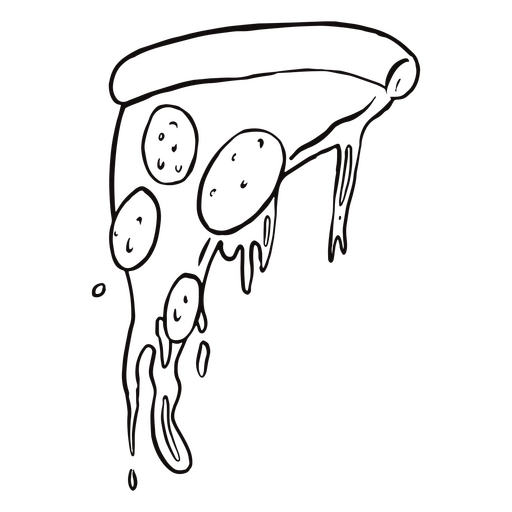 Se extrae una porción de pizza. Diseño PNG