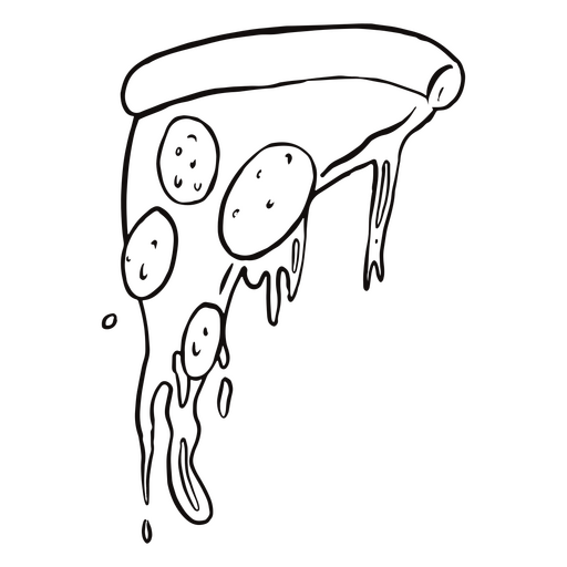 Slice of pizza is drawn PNG Design
