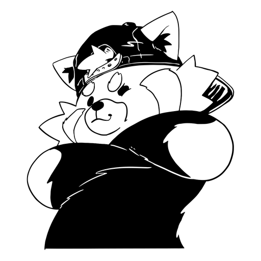 Imagem em preto e branco de um ursinho de pelúcia usando um chapéu Desenho PNG
