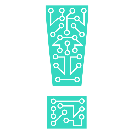Circuit board with an exclamation mark on it PNG Design