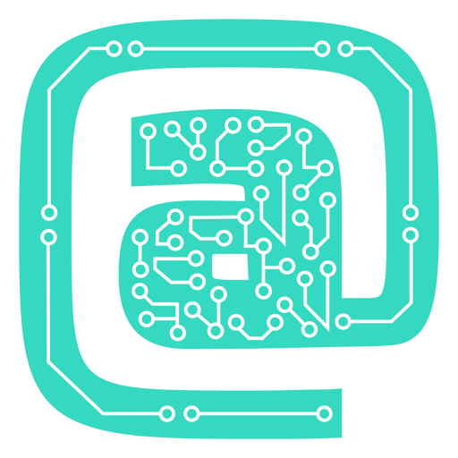 Placa de circuito con la letra g. Diseño PNG