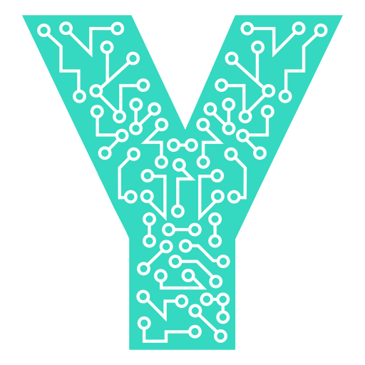 The letter y is made up of circuits PNG Design