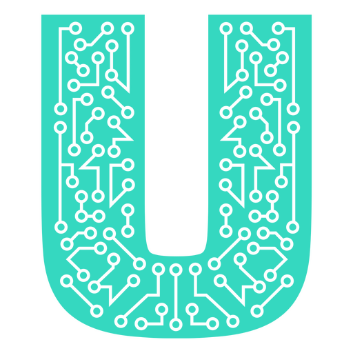 The letter u with circuits on it PNG Design