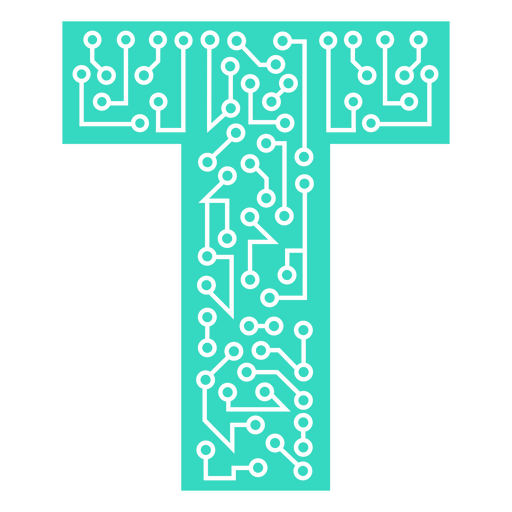 The letter t is made of circuit boards PNG Design