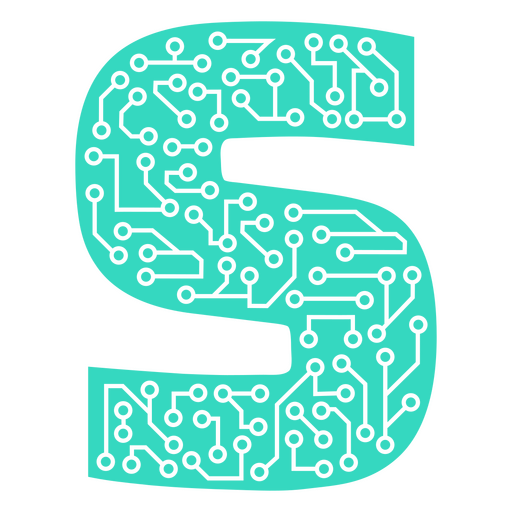 The letter s is made of circuit boards PNG Design