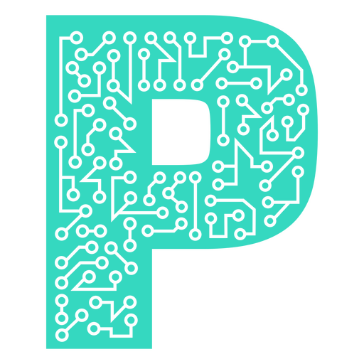 The letter p is made of circuit boards PNG Design