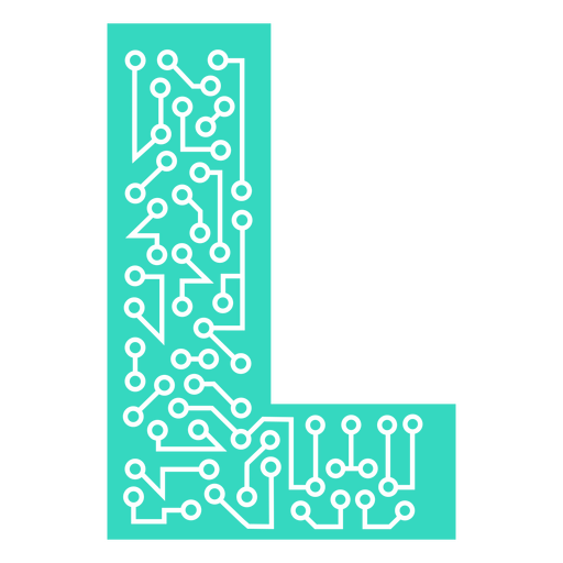 Circuit board letter L PNG Design