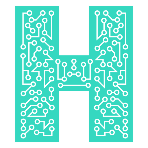 The letter h is made of circuit boards PNG Design