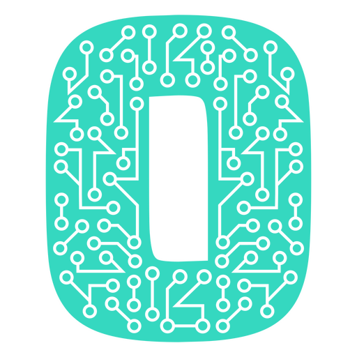 The letter o is made up of circuit boards PNG Design