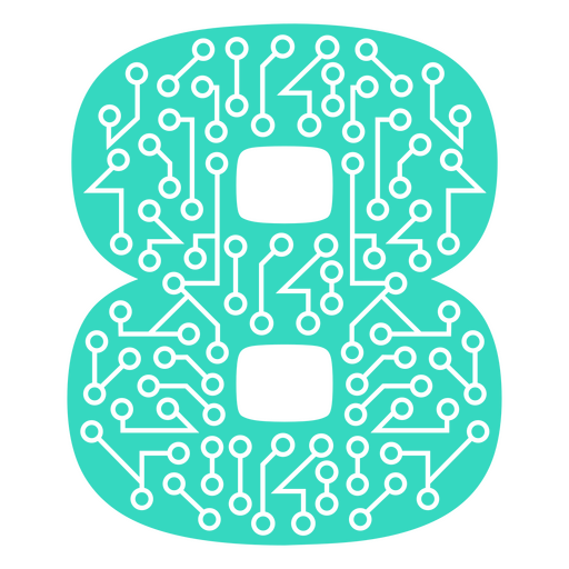 Circuit board with the number 8 on it PNG Design