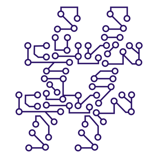 Placa de circuito hashtag azul Diseño PNG