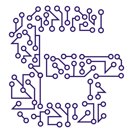 Das kaufmännische Und besteht aus elektronischen Schaltkreisen PNG-Design