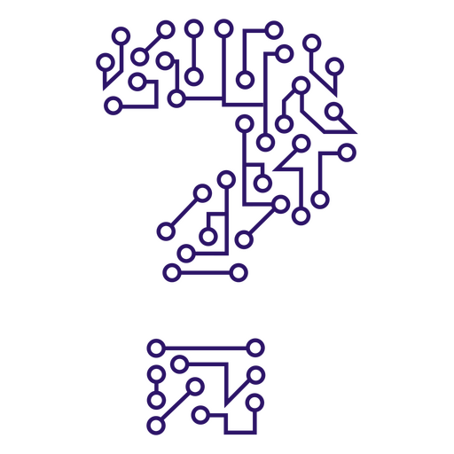 Circuit board with a question mark on it PNG Design