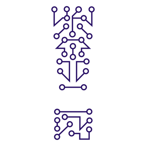 Image of a circuit board of exclamation mark PNG Design