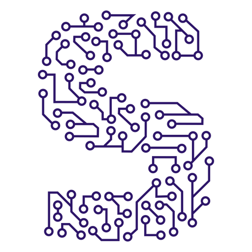 The letter s is made of a circuit board PNG Design