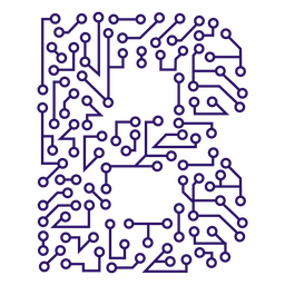 The Letter B Is Made Up Of Circuit Boards PNG & SVG Design For T-Shirts