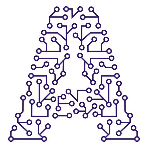 The letter a is made of circuit boards PNG Design