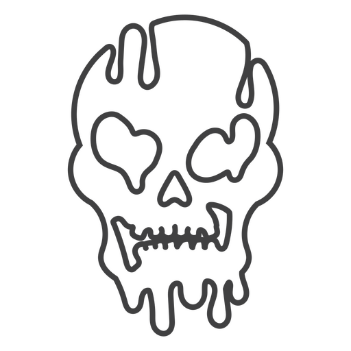 Line drawing of a skull PNG Design