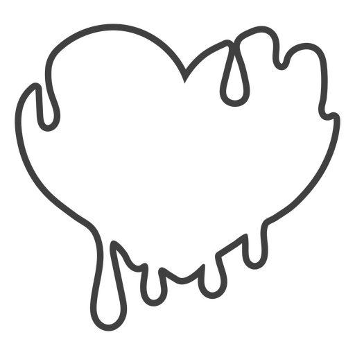 Icono de corazón goteando Diseño PNG