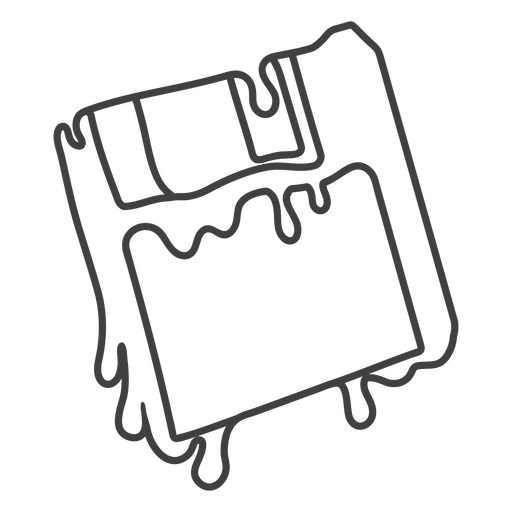 Imagem em preto e branco de um disquete Desenho PNG