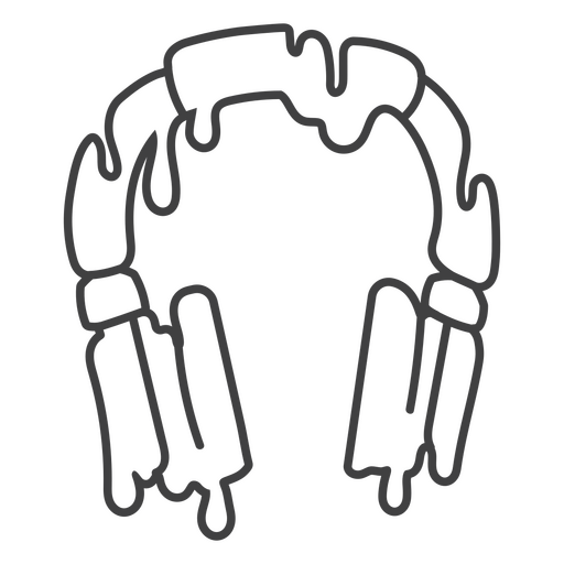 Schwarz-weiße Illustration eines Kopfhörers PNG-Design